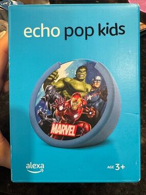 Echo Pop Kids Night Light - Blue with Marvel Superhero Art